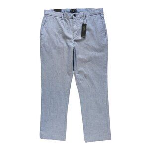 NWT BANANA REPUBLIC Mens Blue Check Cotton SLIM FIT STRETCH Chino Pants 35x30